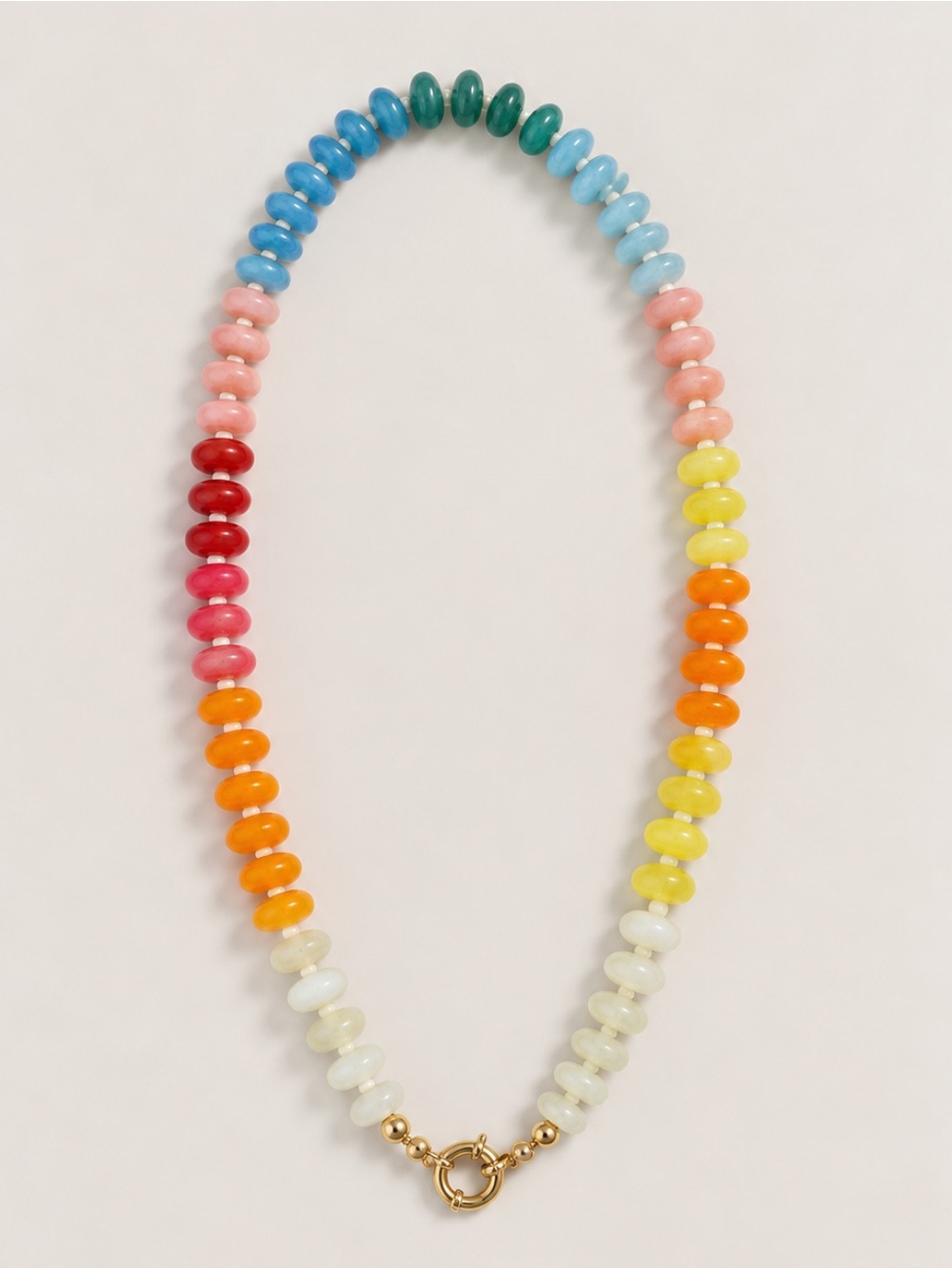 New! Orange Blue Mixed Beaded Colorful Necklace NWOT 2012